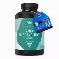 Zink Tabletten Testsieger Zink Bisglycinat Premium Rohstoff Albion, 1 Jahr Vorrat True Nature