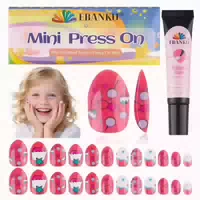 Falsche Nägel Kinder Mädchen 24 Stück Presse Kit Mini Blume 1 st