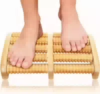 Fußmassagerolle aus Holz 2x5 Rollen