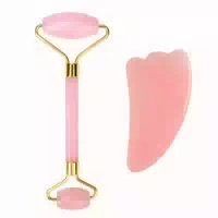 Uniq Jade Roller Rosenquarz Guasha Stein | Für Das Gesicht