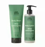 Urtekram Duschgel und Body Lotion Set Lemongrass für Normale Bis Trockene Haut