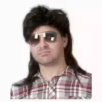 Schwarze Vokuhila Perücke Männer 80er Mullet Haare Herren Co 1 st