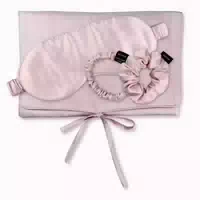 Travel Set Hair Tasche, Schlafmaske, Scrunchie S & Scrunchie m aus Seide