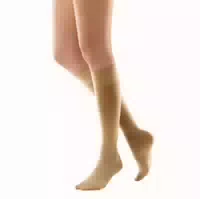 Venotrain Soft K2 Ag N Short m Noppenhaftband Gemustert W Caramel mit Spitze