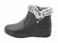 Gefütterte Boots Stiefeletten Schwarz 39