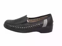 Damen Slip On Flache Schuhe Schwarz 36