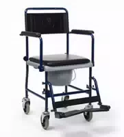 Vermeiren Fahrbarer Toilettenstuhl 139e mit Abklappbaren Armlehnen und Beinstützen, Kpl