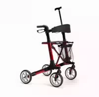 Reise Rollator Quadri Light | 3 Fach Faltbar, Ultraklein, Rot