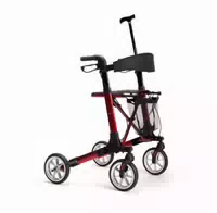 Reise Rollator Quadri Light | 3 Fach Faltbar, Ultraklein, Rot