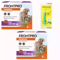 2x Frontpro Hunde 25 50 kg Zeckenzange Set 1 st Sparset