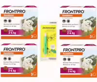 Frontpro Hunde 2 4 kg Zeckenzange Set 1 st Sparset