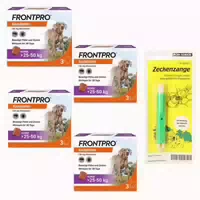 4x Frontpro Hunde 25 50kg Zeckenzange Set 1 st Sparset
