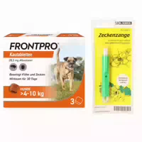 Frontpro Hunde 4 10 kg Zeckenzange Set 1 st Sparset