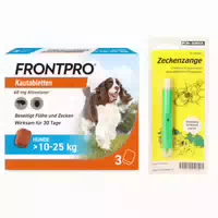 Frontpro Hunde 10 25kg Zeckenzange Set 1 st Sparset