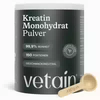 Vetain Kreatin Monohydrat Ultrafeines Pulver 50 Portionen Reines Creatin Ohne Zusätze