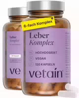 Vetain Leber Komplex Testsieger Leberkur mit Mariendistel, Cholin, Artischock 1 Kapsel Täglich