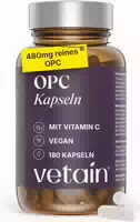 Vetain Opc Traubenkernextrakt Hochdosiert 800mg Extrakt mit Vitamin C & Resveratrol 100% Vegan