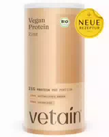 Vetain Proteinpulver Vegan Zimt 21g Eiweiß Pro Portion ohne Zuckerzusatz 100% Bio