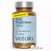 Vetain Zink 25mg Mit Zinkbisglycinat Zink Chelat 365 St