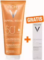 Vichy Capital Soleil 300 ml Sonnenmilch für die Ganze Familie Lsf 50 Gratis Capital Soleil Uv Age Lsf 50 15 ml
