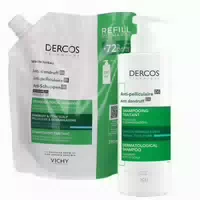 Vichy Dercos Anti Schuppen Shampoo Set für Normale Bis Fettige Kopfhaut Original Nachfüllpack