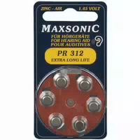 Batterien für Hörgeräte Maxsonic Pr312 6 Stück
