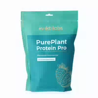 Viktilabs Pureplant Protein Erdbeere: Reis & Erbsenprotein mit Ballaststoffen, l Glutamin & Enzymen