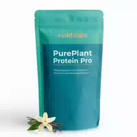Viktilabs Pureplant Protein Vanille: Reis & Erbsenprotein mit Ballaststoffen, l Glutamin & Enzymen