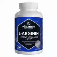 L Arginin 750 mg Hochdosiert Piperin Vitamine Kapseln