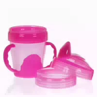 3 Stufen Trinklernbecher Mit Griffen Und 3 Aufsätzen Schnabeltasse, 2 Löcher Deckel Und Trinkring 1 St