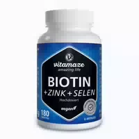 Biotin 10 mg Hochdosiert Zink Selen Tabletten 180 st