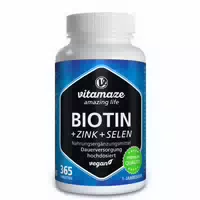 Biotin 10 mg Hochdosiert Zink Selen Tabletten 365 st