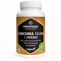Curcuma 10 000 Piperin Hochdosiert Vegan Kapseln 90 st