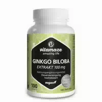 Ginkgo Biloba 100 mg Hochdosiert Vegan 100 Kapseln
