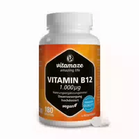Vitamin B12 Hochdosiert 1 000 Μg Vegan – für Energie und Nerven – 180 Tabletten für 6 Monate