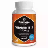 Vitamin B12 Hochdosiert 1 000 Μg Vegan – für Energie und Nerven – 180 Tabletten für 6 Monate