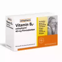 Vitamin B6 Ratiopharm 40 mg Filmtabletten – zur Vorbeugung und Behandlung von Nervenerkrankungen Aufgrund Eines Vitamin B6 Mangels; mit Pyridoxinhydrochlorid