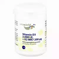 Vitaworld Vitamin D3 2 000 I E K2 Mk7 200 Μg