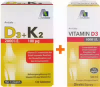Vitamin D3 K2 2000 I E 100 Μg 120 Tabletten Avitale Vitamin D3 1000 I E Spray 50 ml