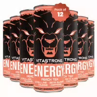 Vitastrong Energy Peach Tea 12x Box 330 Ml, Konstante Energie Ohne Zucker Für Geist Und Körper