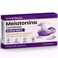Vitastrong Melatonina 1 mg mit Vitamin B6, Baldrian, Kamille und Lavendel, 30 Tabletten
