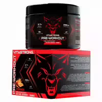 Vitastrong Pre Workout Pfirsich, 300 G, Energie & Fokus in 15 Minuten