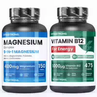Vitastrong Vitamina B12 & Complesso Di Magnesio 5 in 1 – Energia Quotidiana E Assorbimento Ottimale