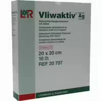 Vliwaktiv Ag Aktivkohle Saugkomp M Silber 20x20 Cm 10 St Kompressen