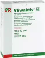 Vliwaktiv Ag Aktivkohle Saugkomp m Silber 10 X 10 cm 10 Stück