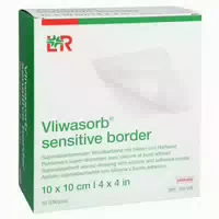 Vliwasorb Sensitive Border 10x10cm Superabs Wundv 10 St