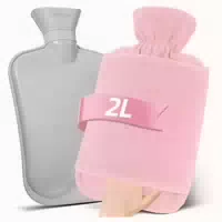 Wärmflasche 2l Vliesbezug Auslaufsicher Naturkautschuk Rosa 1 st