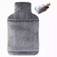 Wärmflasche 2l mit Weichem Bezug für Kalte Nächte Grau 1 st
