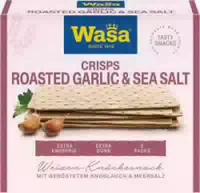 Wasa Knäckebrot Tasty Snacks Crisps Roasted Garlic & Sea Salt