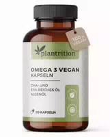 Plantrition Omega 3 Vegan Algenöl Kapseln Hochdosiert 90 Softgel Kapseln